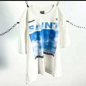 Saint White and Blue Graphic Tee